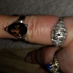 Elegant Silver and Smoky Topaz Ring